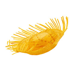 Slamený klobúk na pláž, žltý